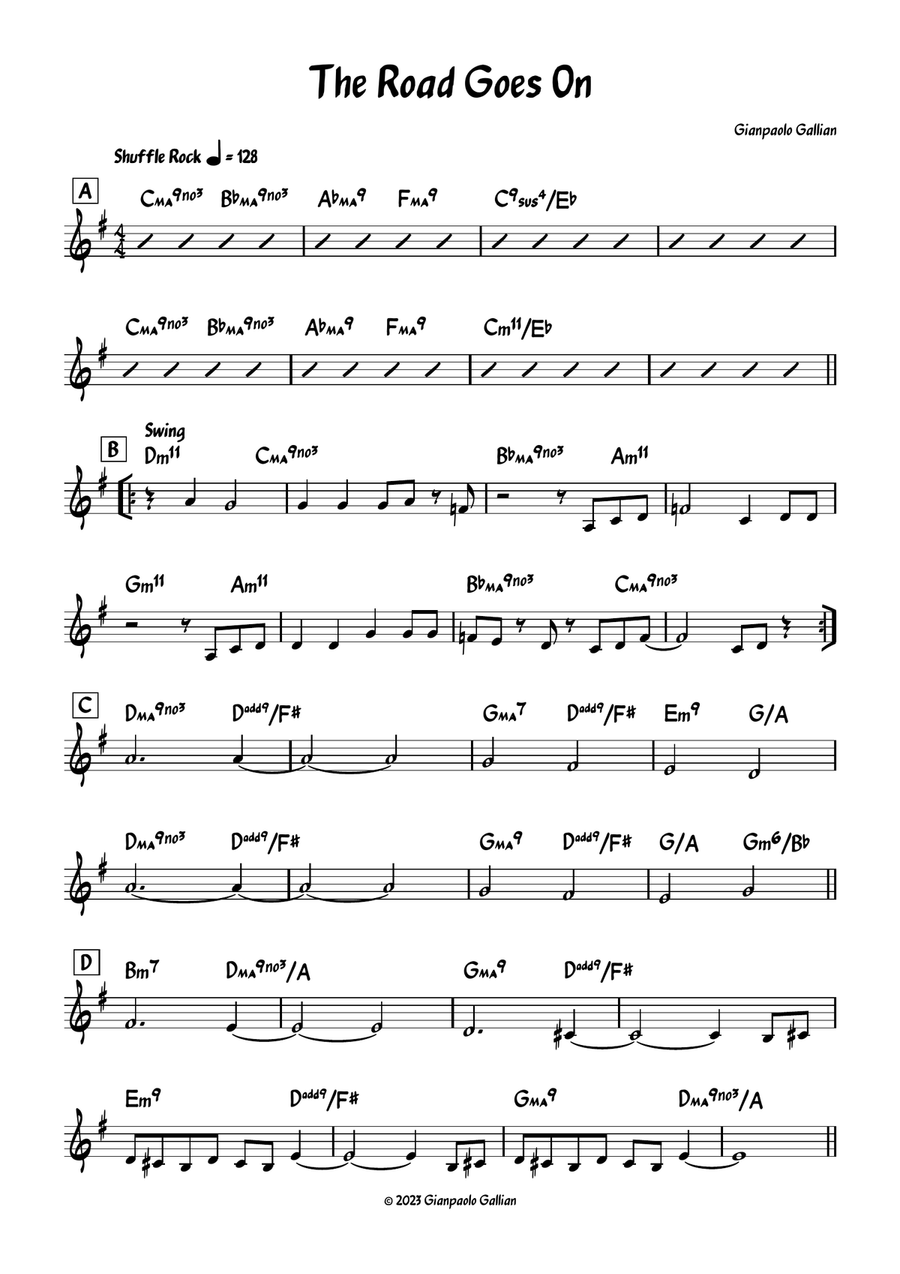 The Road Goes On The Road Goes On Piano scores gallery preview page 1