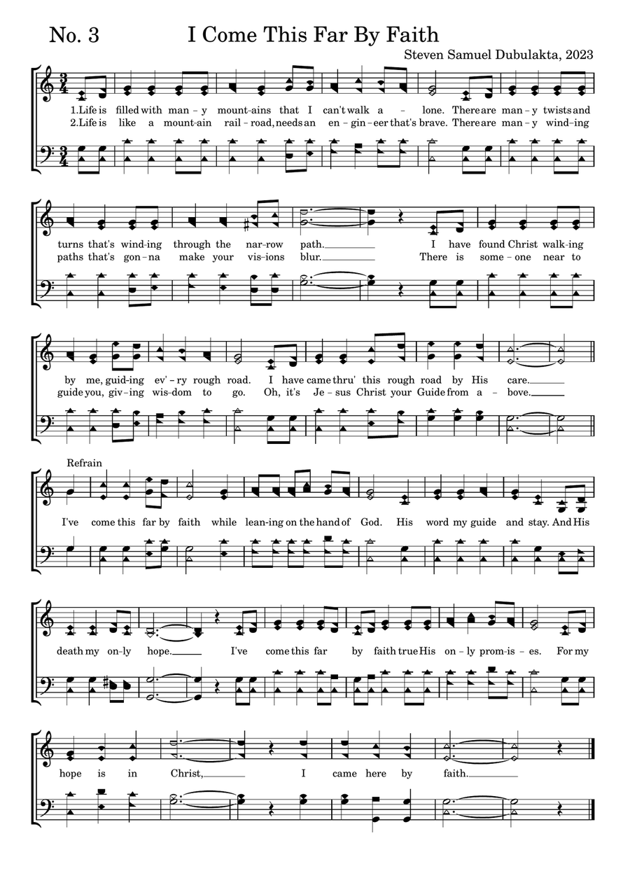 I Come This Far By Faith I Come This Far By Faith 4-Part scores gallery preview page 1