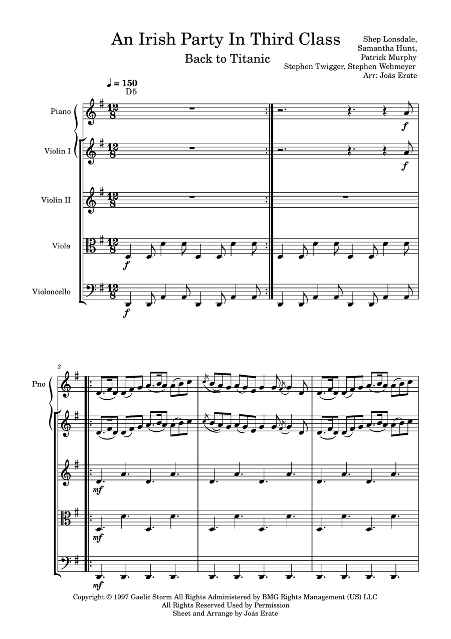 An Irish Party In Third Class String Quartet scores gallery preview page 1