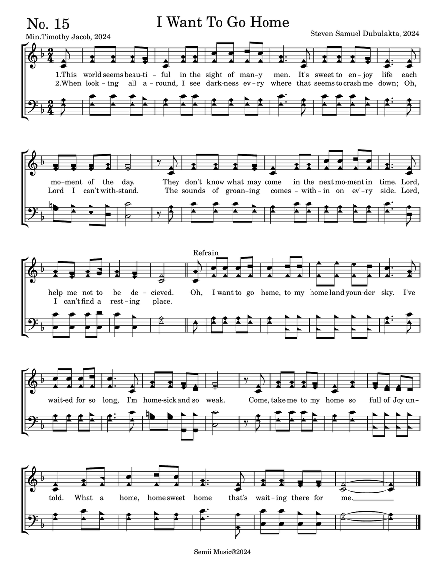 I Want To Go Home I Want To Go Home 4-Part scores gallery preview page 1