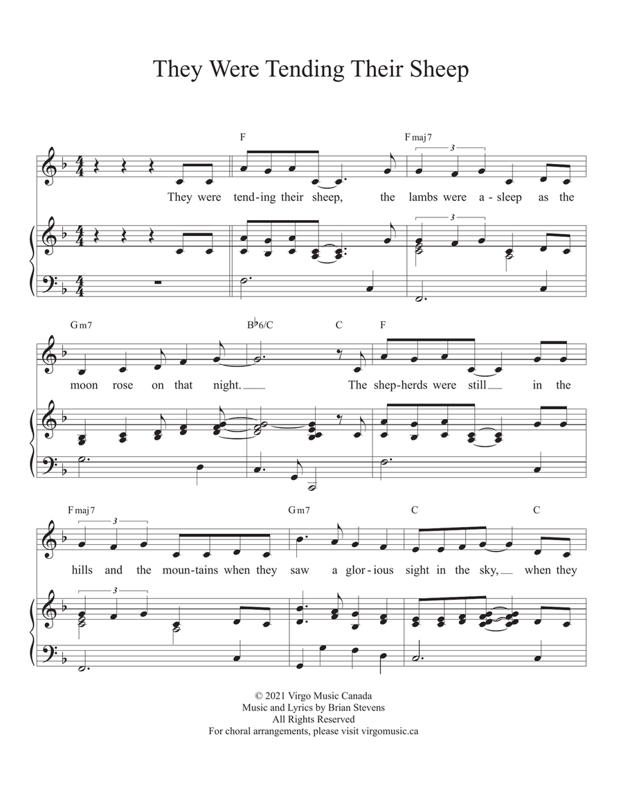 They Were Tending Their Sheep Piano, Vocal scores gallery preview page 1