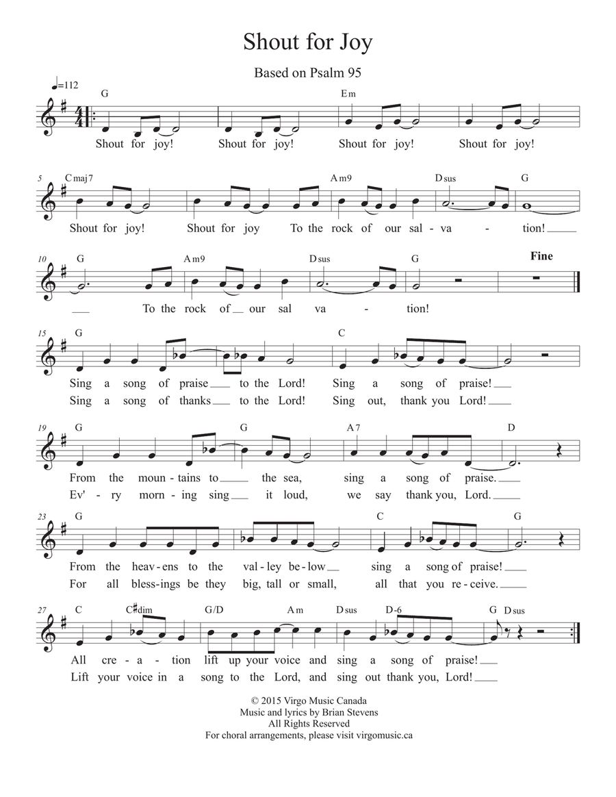 Shout for Joy Shout for Joy Piano Solo scores gallery preview page 1