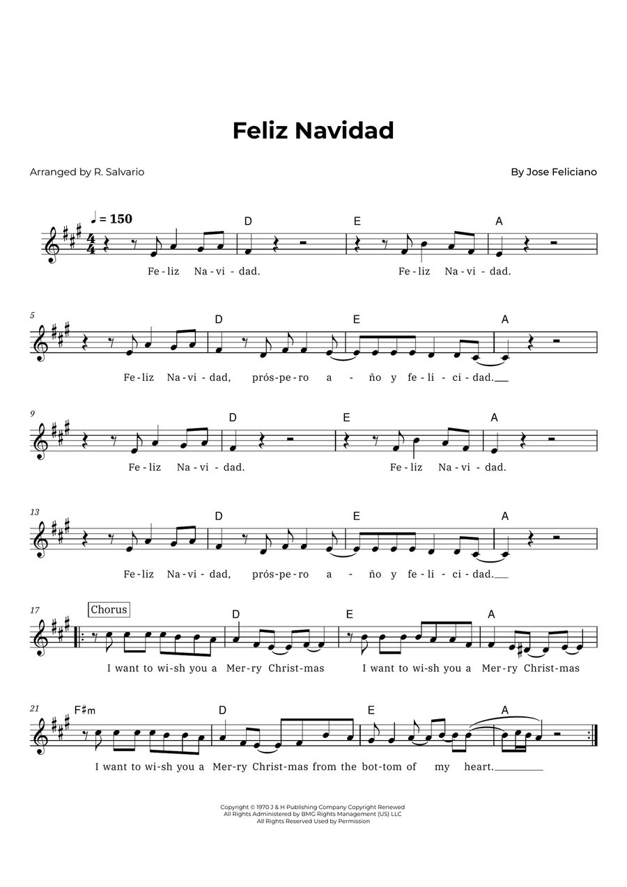 Feliz Navidad Feliz Navidad Piano scores gallery preview page 1
