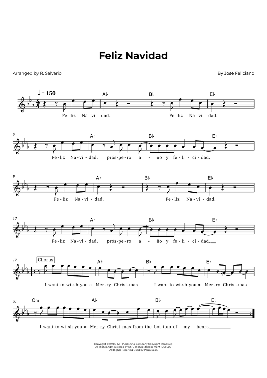 Feliz Navidad Feliz Navidad Piano scores gallery preview page 1