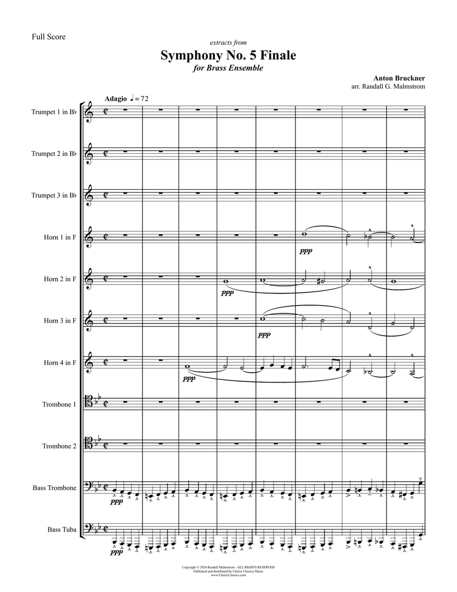 Symphony No. 5 Finale for Brass Ensemble Brass Ensemble scores gallery preview page 1