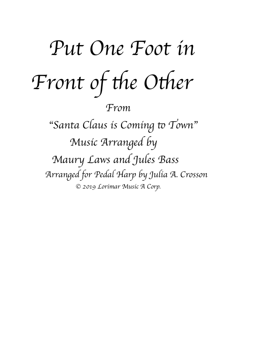 Put One Foot In Front Of The Other Pedal Harp scores gallery preview page 1