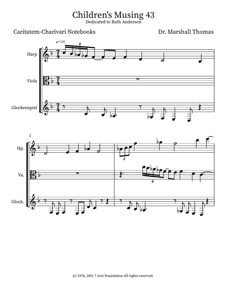 Children's Musing 43 Children's Musing 43 Small Ensemble scores gallery preview page 1