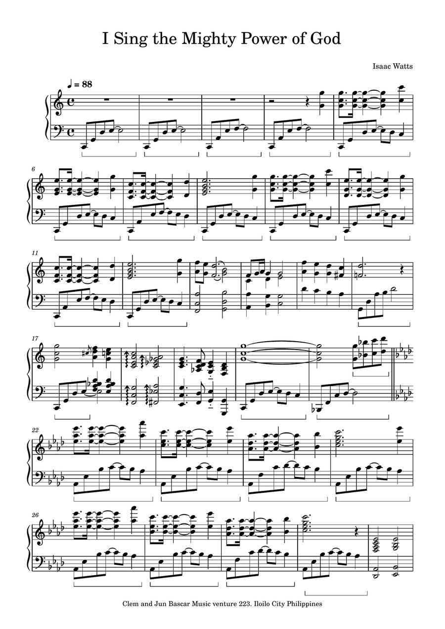 I Sing the Mighty Power of God A Cappella scores gallery preview page 1