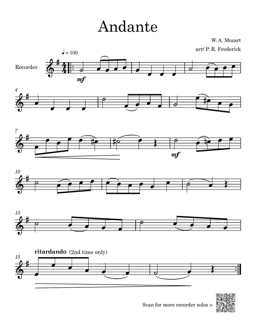 Andante Andante Recorder scores gallery preview page 1