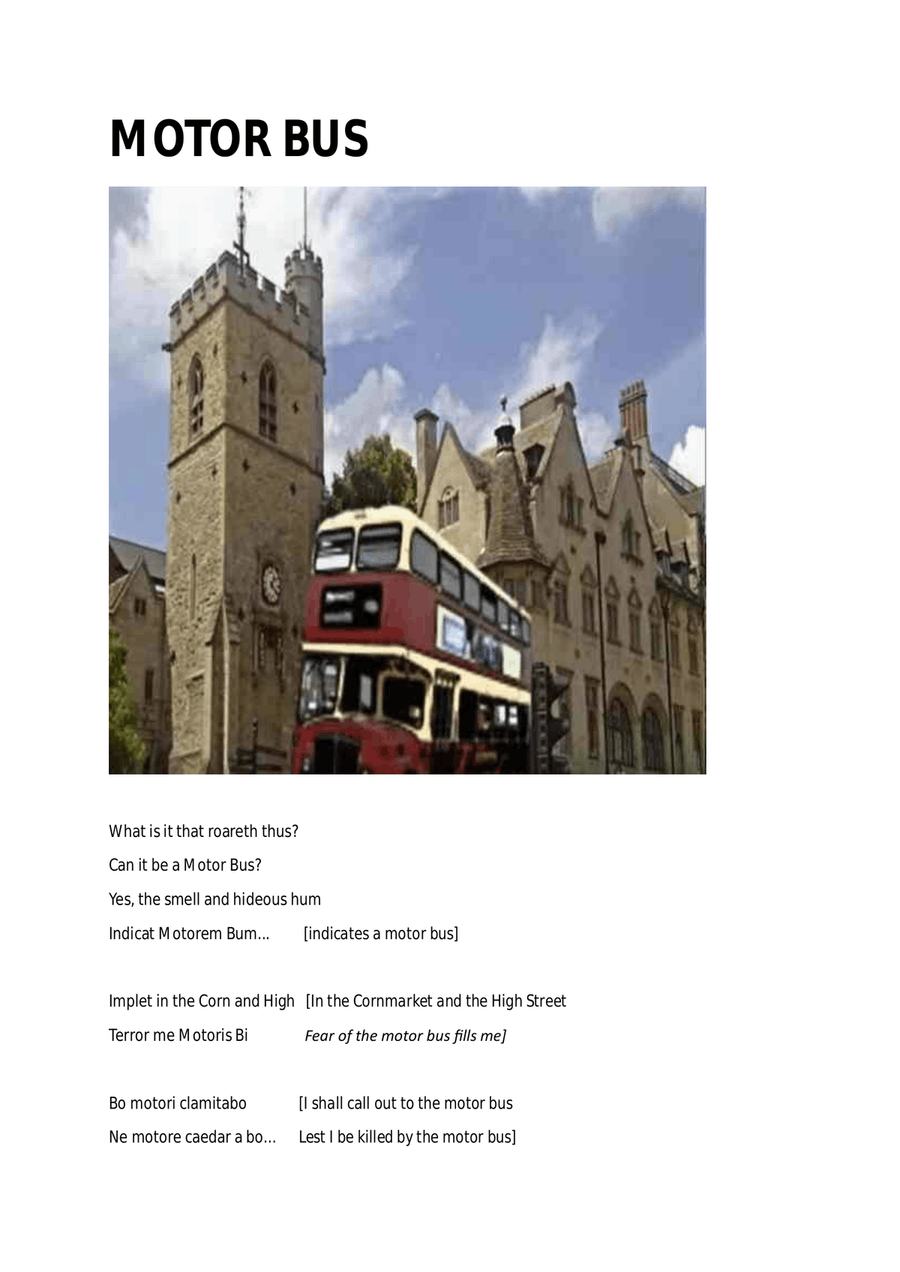 Motor Bus for clarinet and guitar inspired by the poem by A D Godley B-Flat Clarinet scores gallery preview page 1