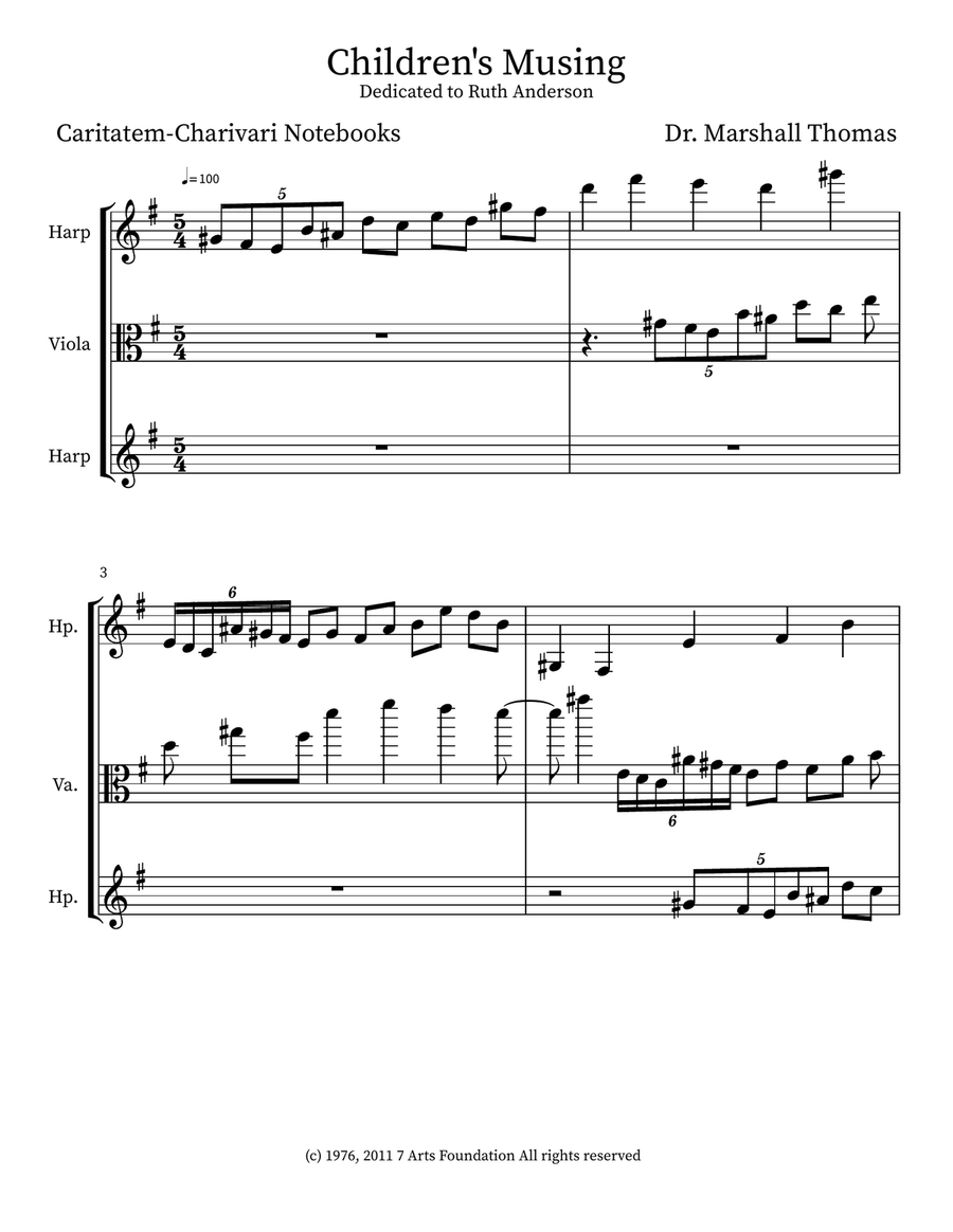 Children's Musing Children's Musing Small Ensemble scores gallery preview page 1