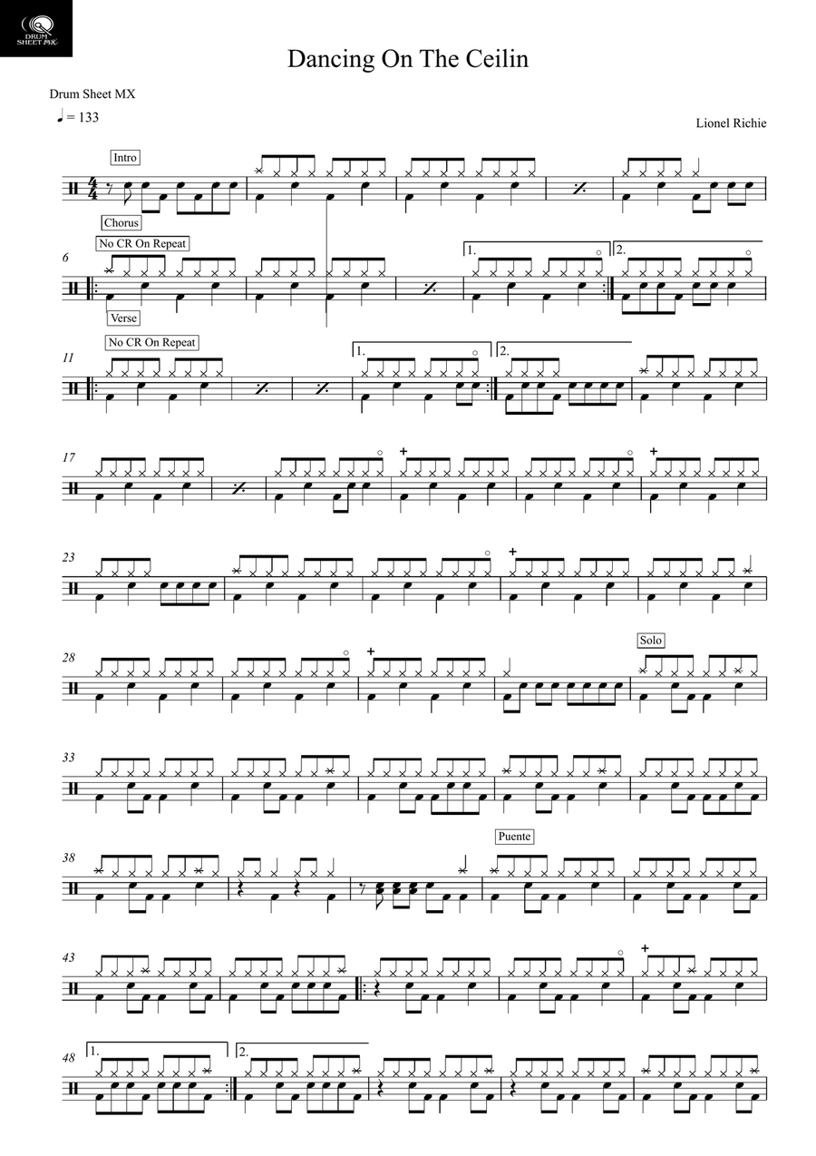 Dancing On The Ceiling Drum Set scores gallery preview page 1