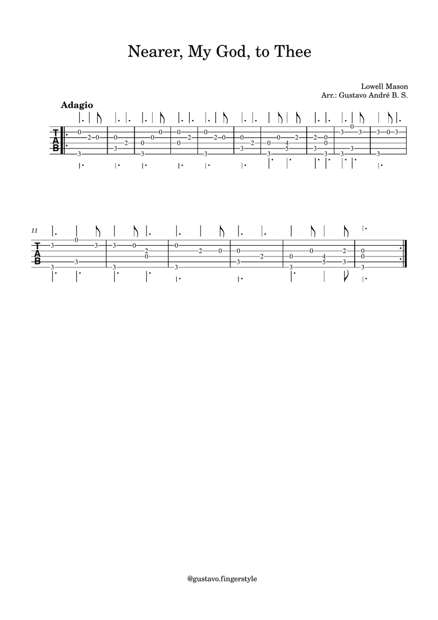 Nearer, My God, to Thee Nearer, My God, to Thee Acoustic Guitar scores gallery preview page 1