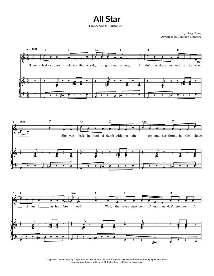 All Star All Star Piano, Vocal scores gallery preview page 1