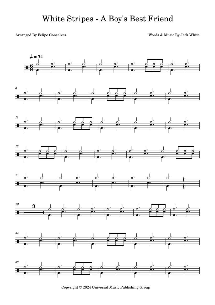 A Boy's Best Friend A Boy's Best Friend Drum Set scores gallery preview page 1