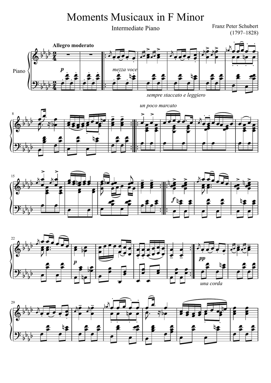 Moments Musicaux Moments Musicaux Chamber Music scores gallery preview page 1