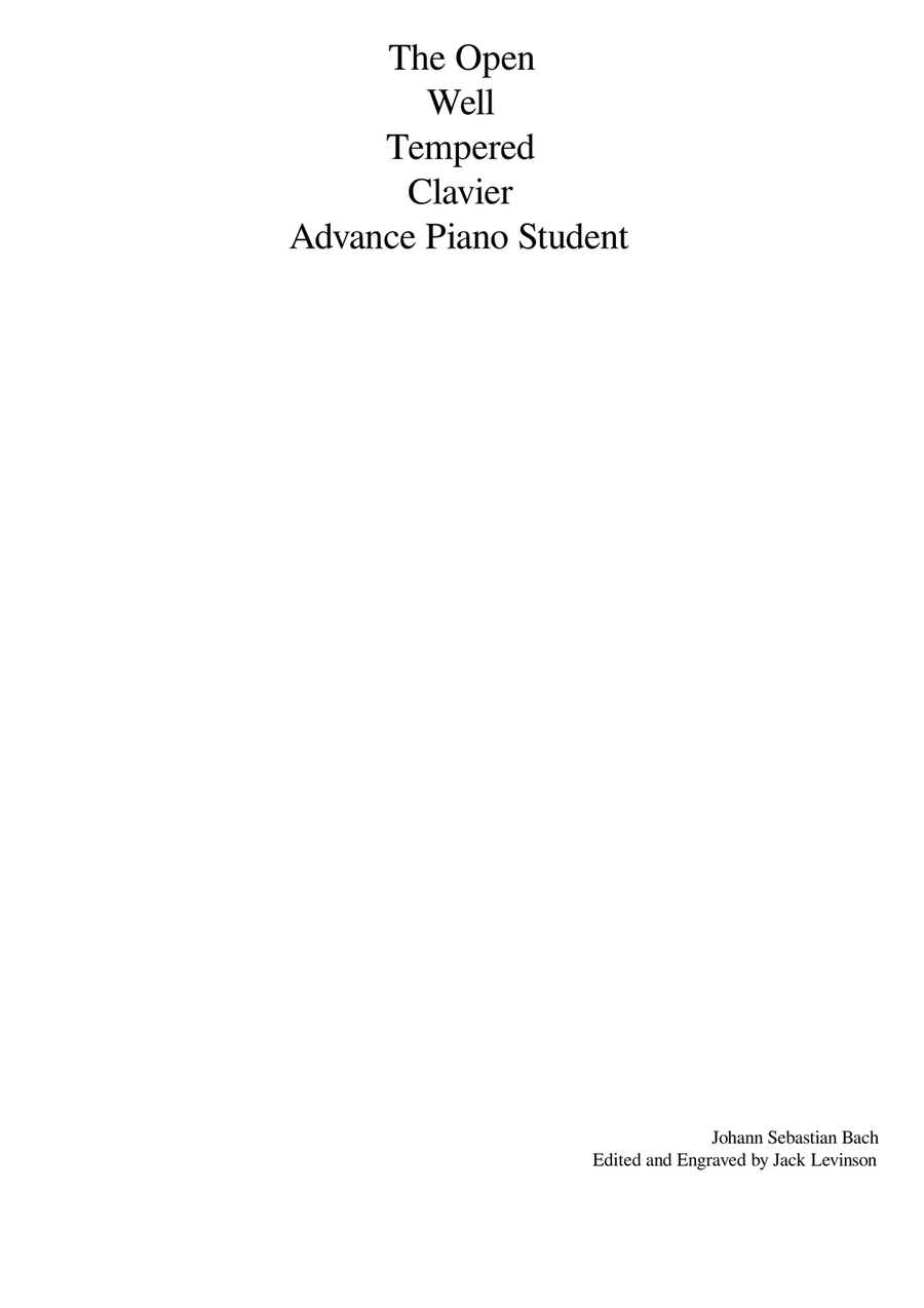 The Open Well Tempered Clavier Piano Solo scores gallery preview page 1