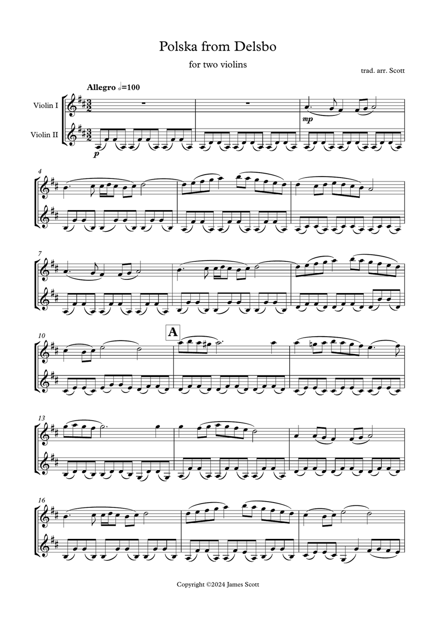 Polska from Delsbo Polska from Delsbo Chamber Music scores gallery preview page 1