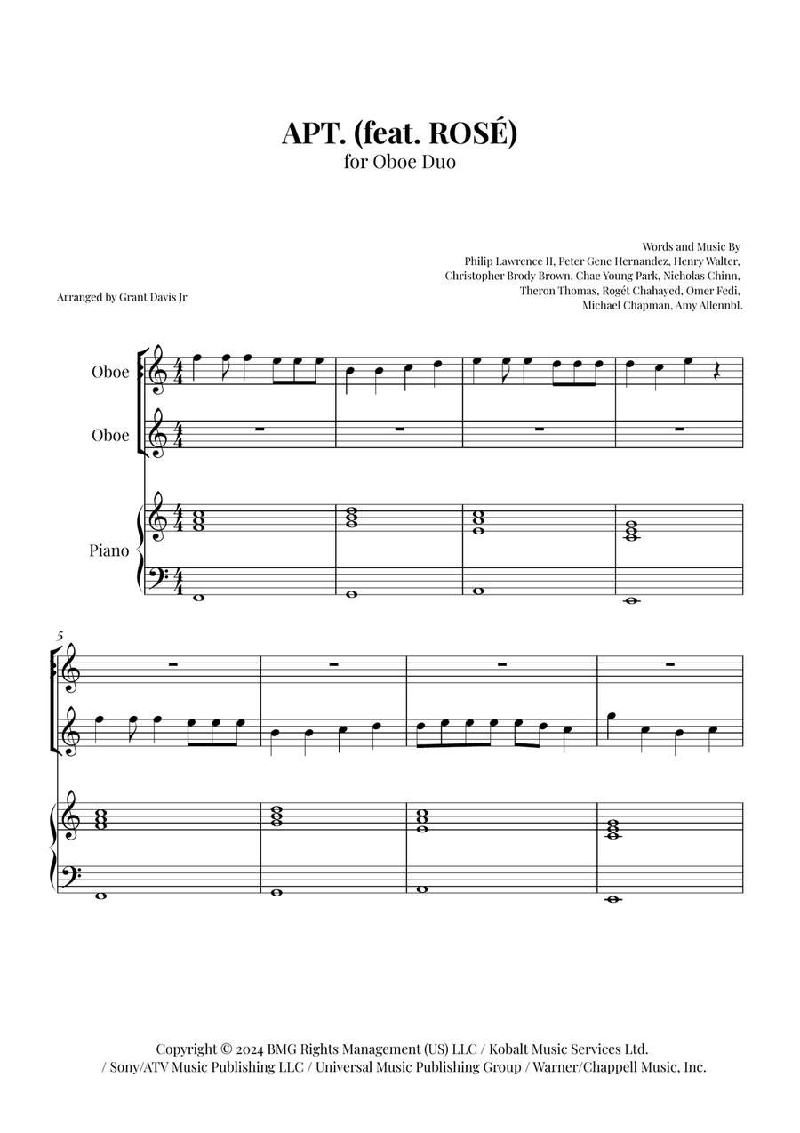 Apt. Woodwind Duet scores gallery preview page 1