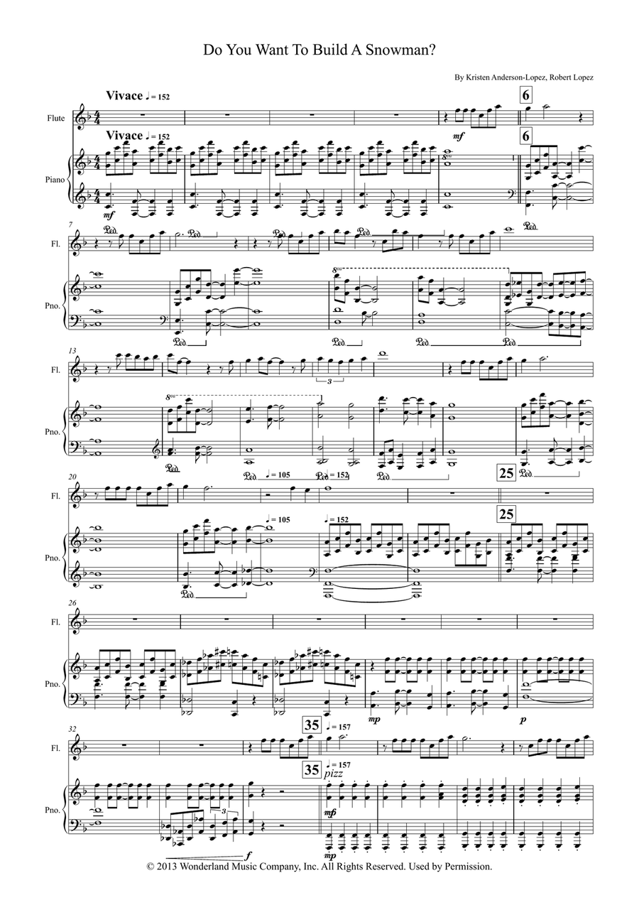 Do You Want To Build A Snowman? Flute Solo scores gallery preview page 1