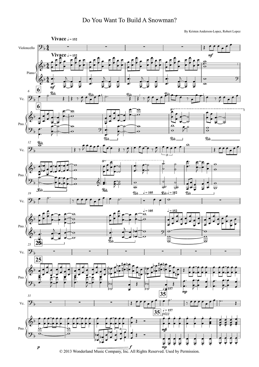 Do You Want To Build A Snowman? Piano scores gallery preview page 1