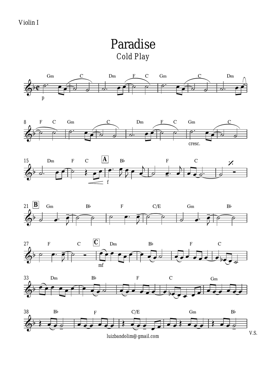 Paradise Paradise String Quartet scores gallery preview page 1