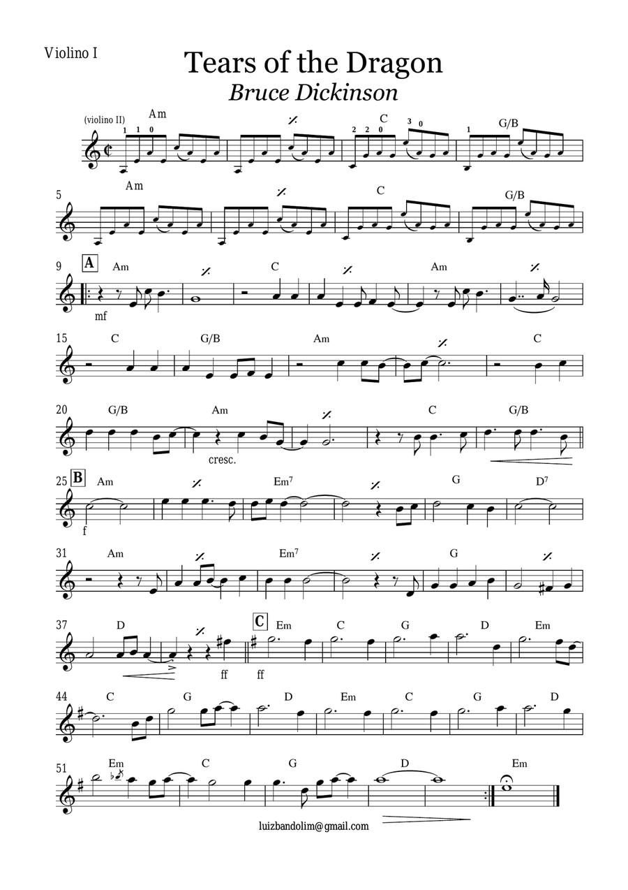 Tears Of The Dragon Tears Of The Dragon String Quartet scores gallery preview page 1
