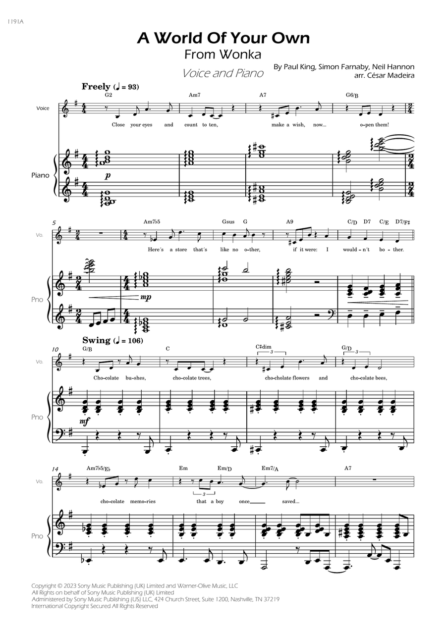 A World Of Your Own A World Of Your Own Piano, Vocal scores gallery preview page 1