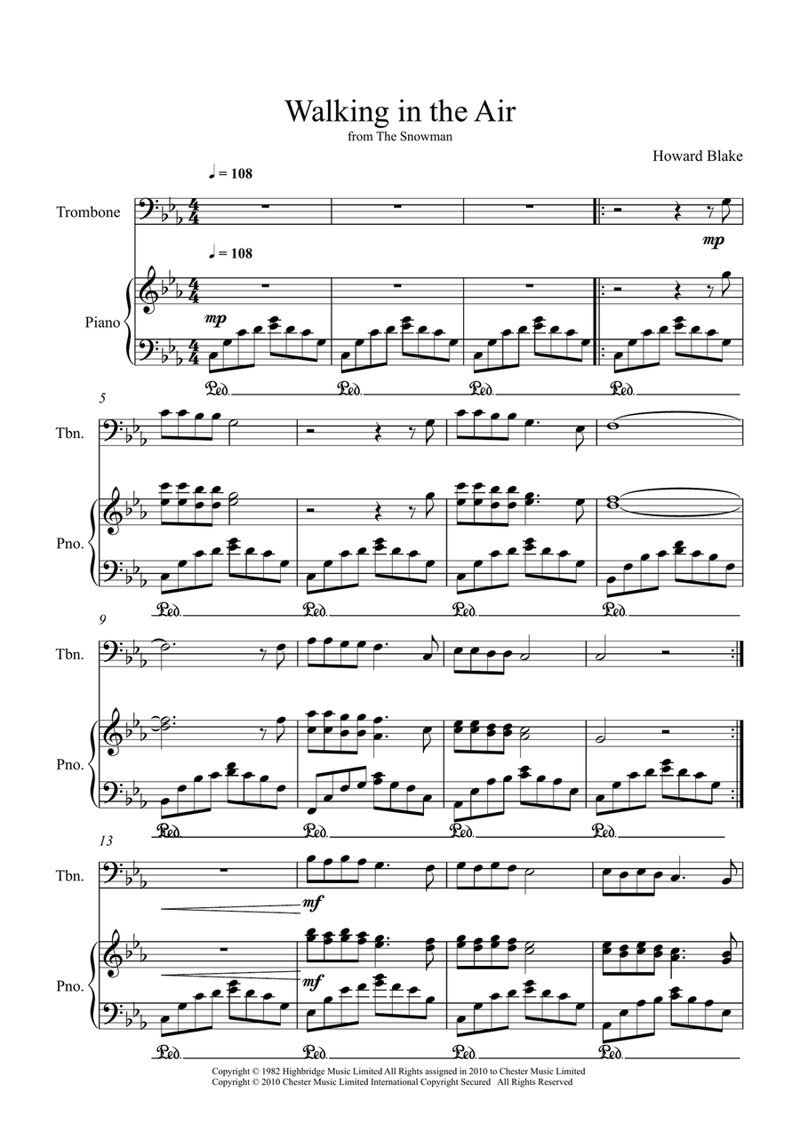 Walking In The Air Walking In The Air Piano scores gallery preview page 1