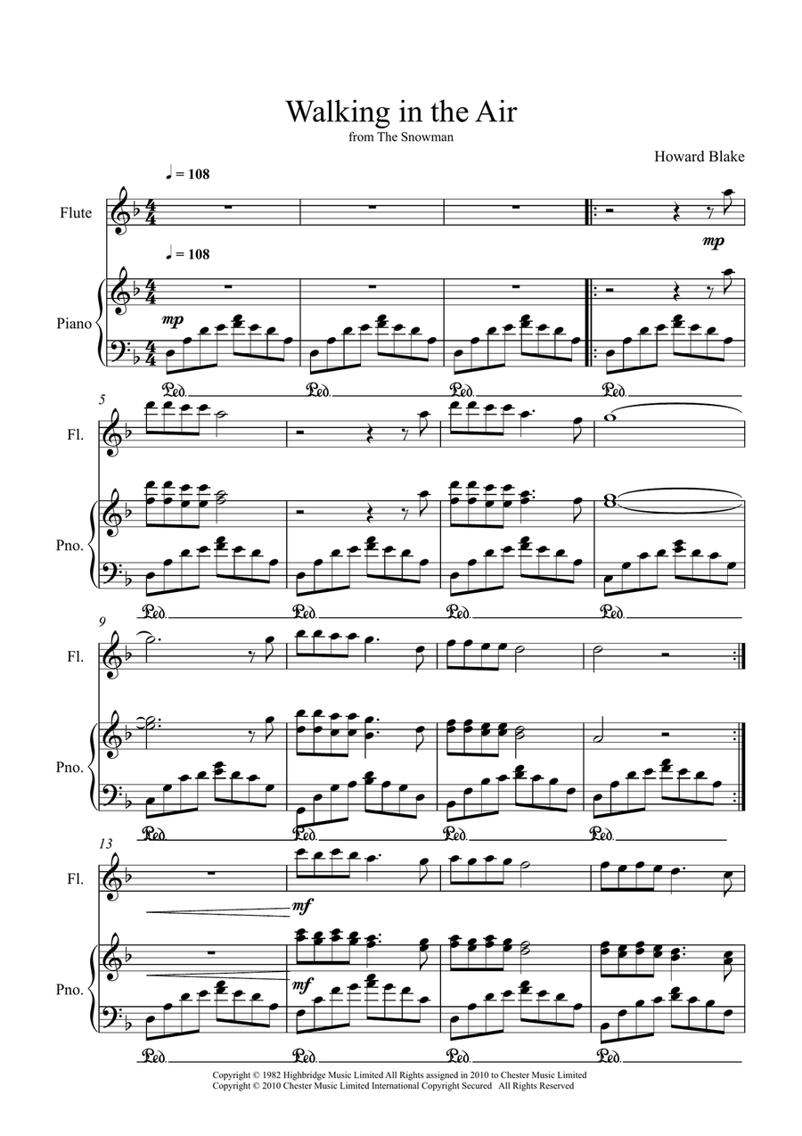 Walking In The Air Walking In The Air Flute Solo scores gallery preview page 1
