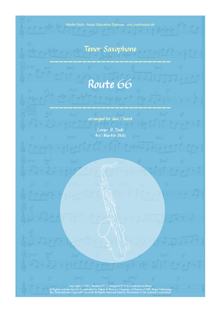 Route 66 Route 66 Tenor Saxophone scores gallery preview page 1