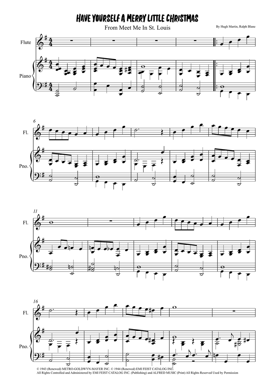 Have Yourself A Merry Little Christmas Flute Solo scores gallery preview page 1