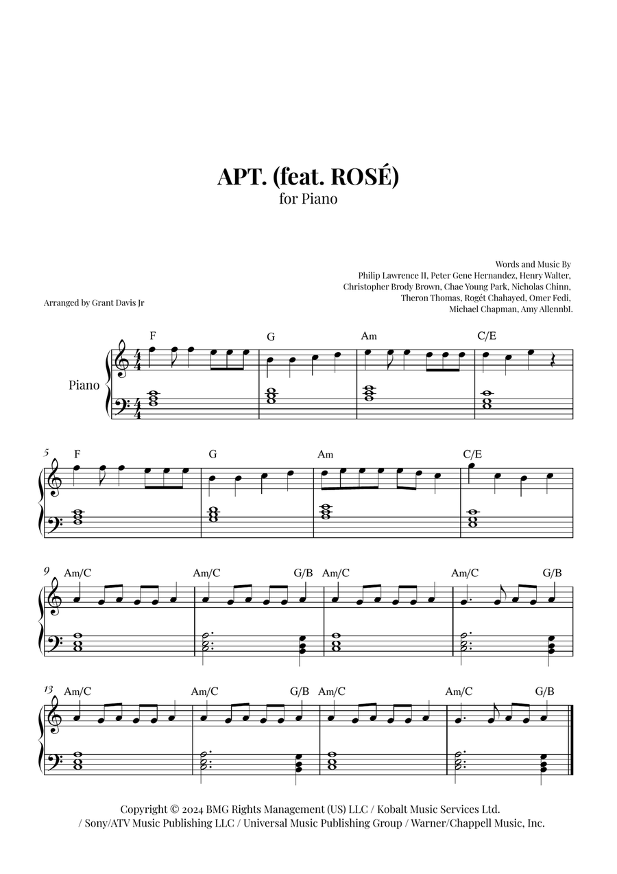 Apt. Easy Piano scores gallery preview page 1