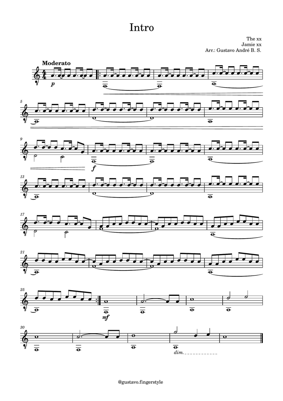 Intro Intro Acoustic Guitar scores gallery preview page 1