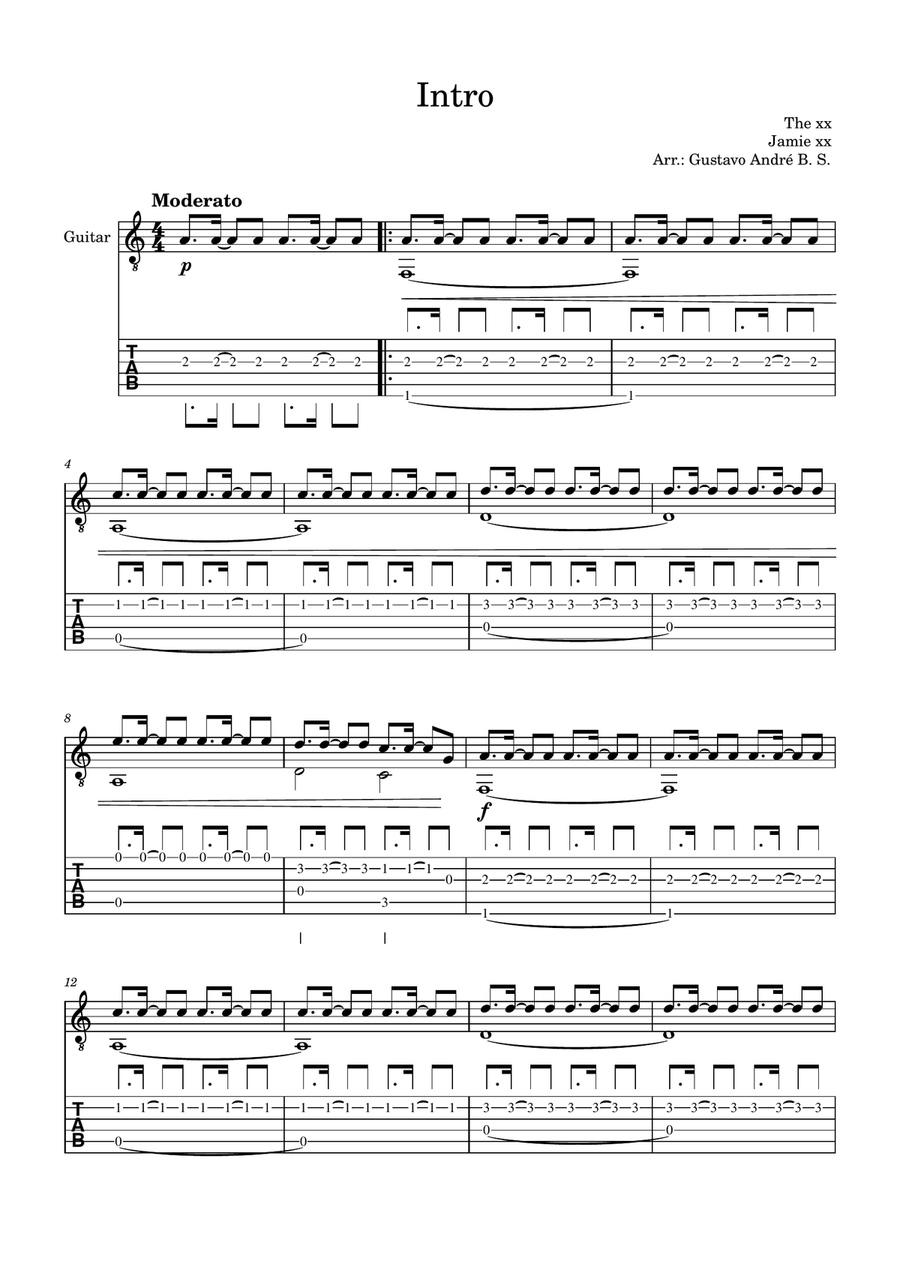 Intro Intro Acoustic Guitar scores gallery preview page 1