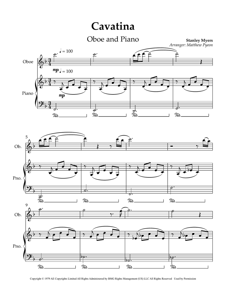 Cavatina Cavatina Piano scores gallery preview page 1
