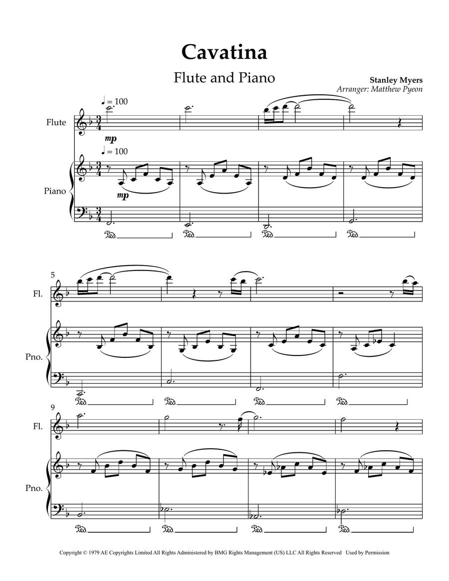Cavatina Cavatina Flute scores gallery preview page 1