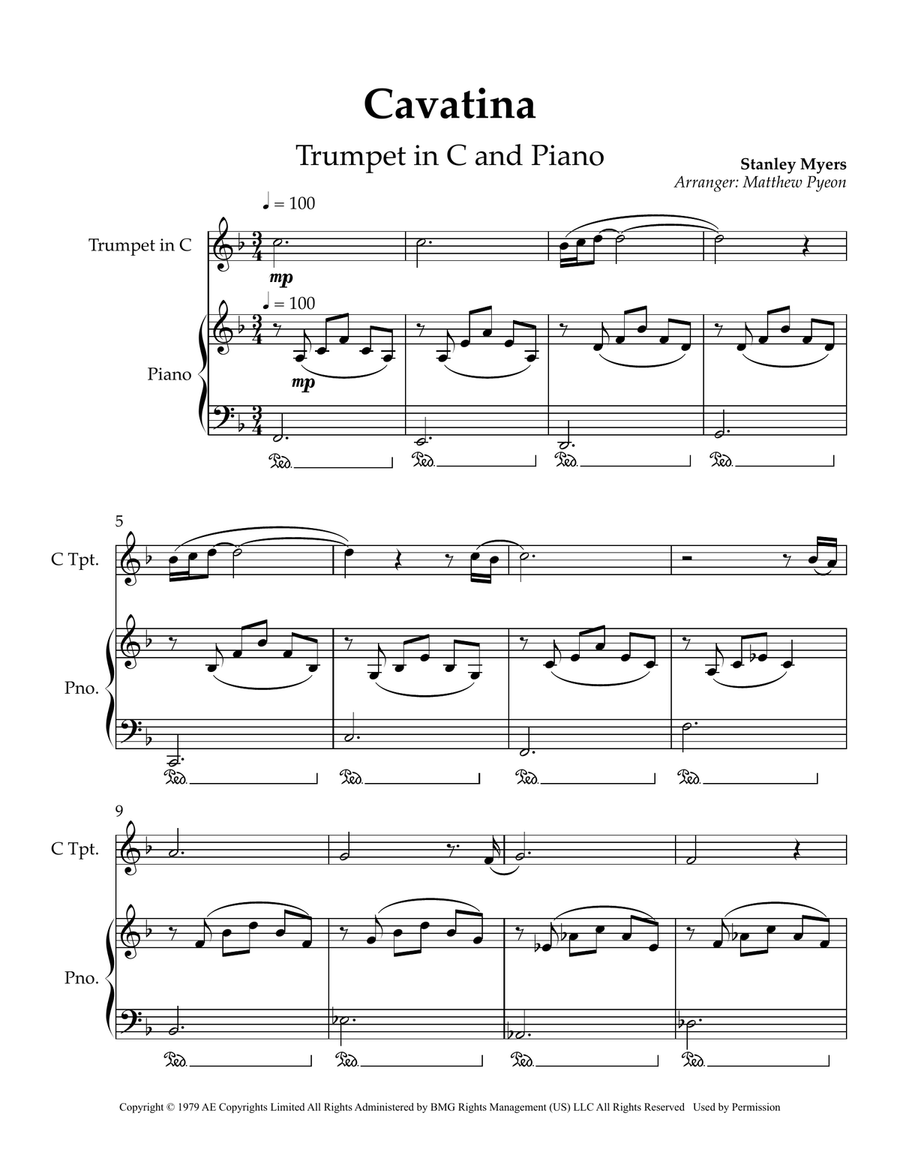 Cavatina Cavatina C Trumpet scores gallery preview page 1