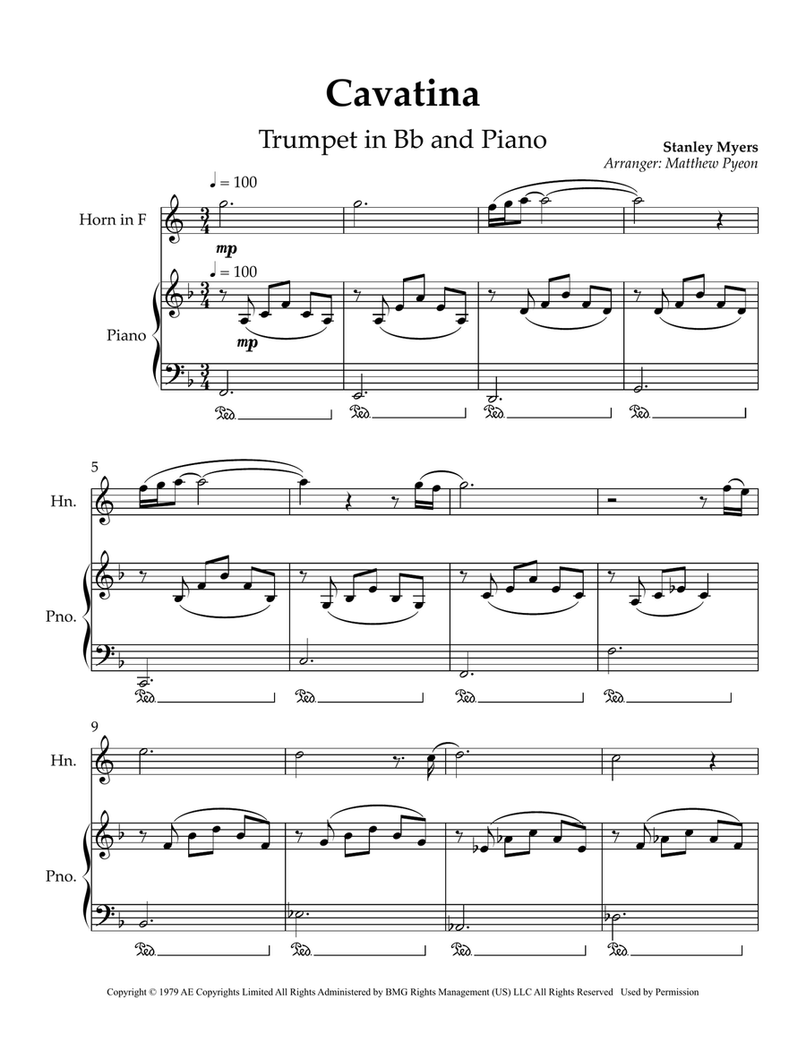 Cavatina Cavatina Piano scores gallery preview page 1