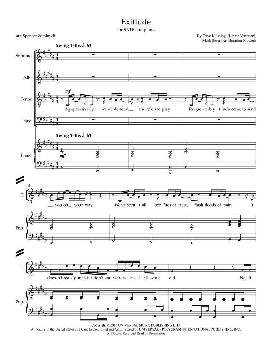 Exitlude 4-Part scores gallery preview page 1