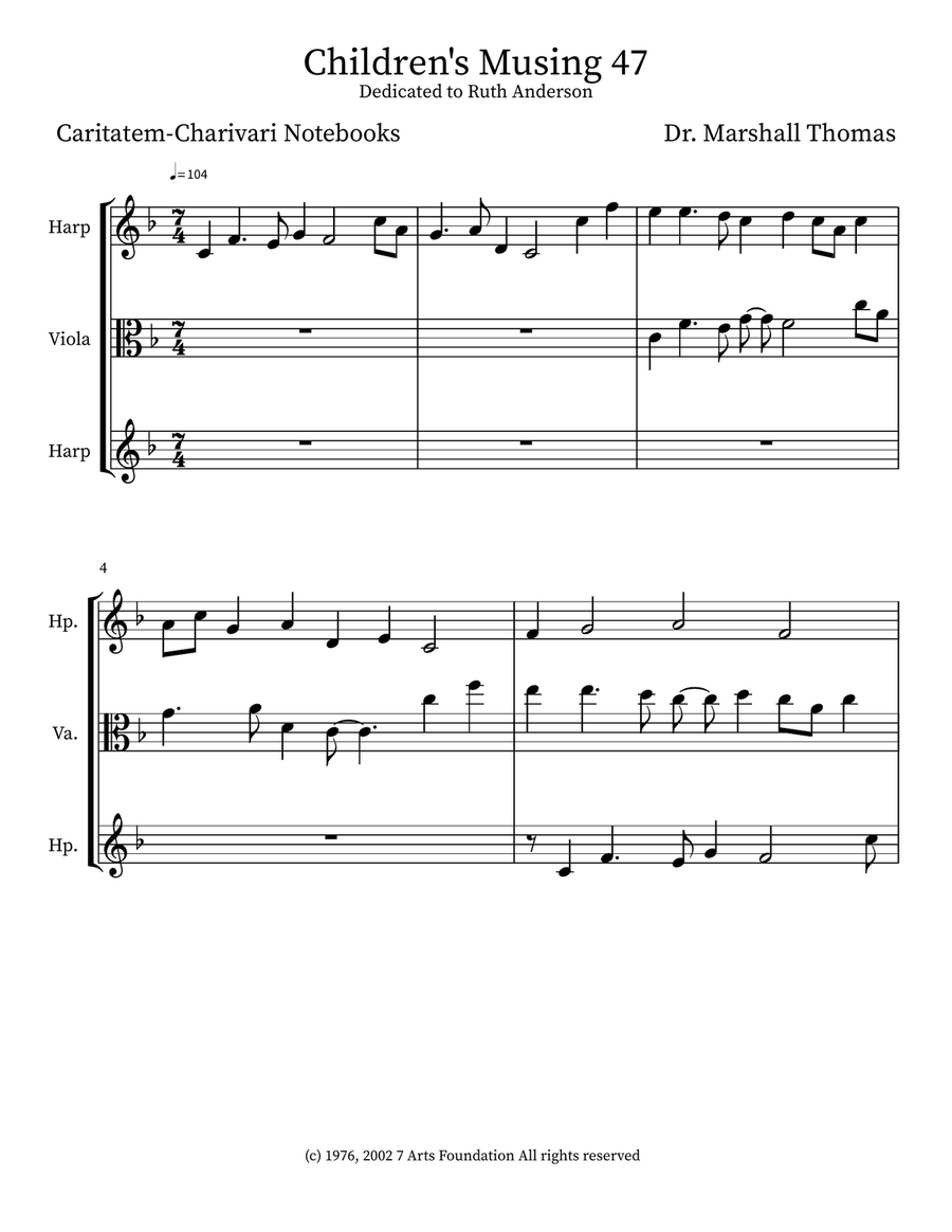 Children's Musing 47 Children's Musing 47 Small Ensemble scores gallery preview page 1