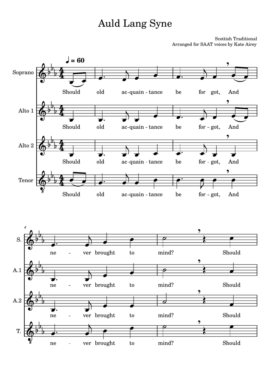 Auld Lang Syne Auld Lang Syne 4-Part scores gallery preview page 1