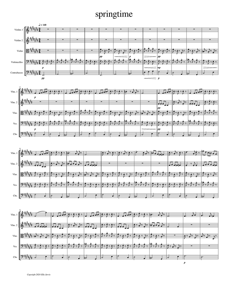 springtime springtime Cello scores gallery preview page 1