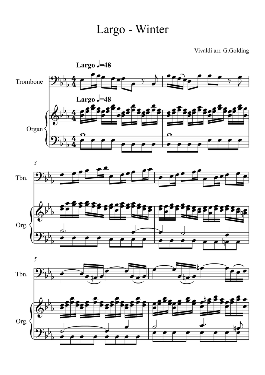 Winter Largo from The 4 Seasons Piano scores gallery preview page 1