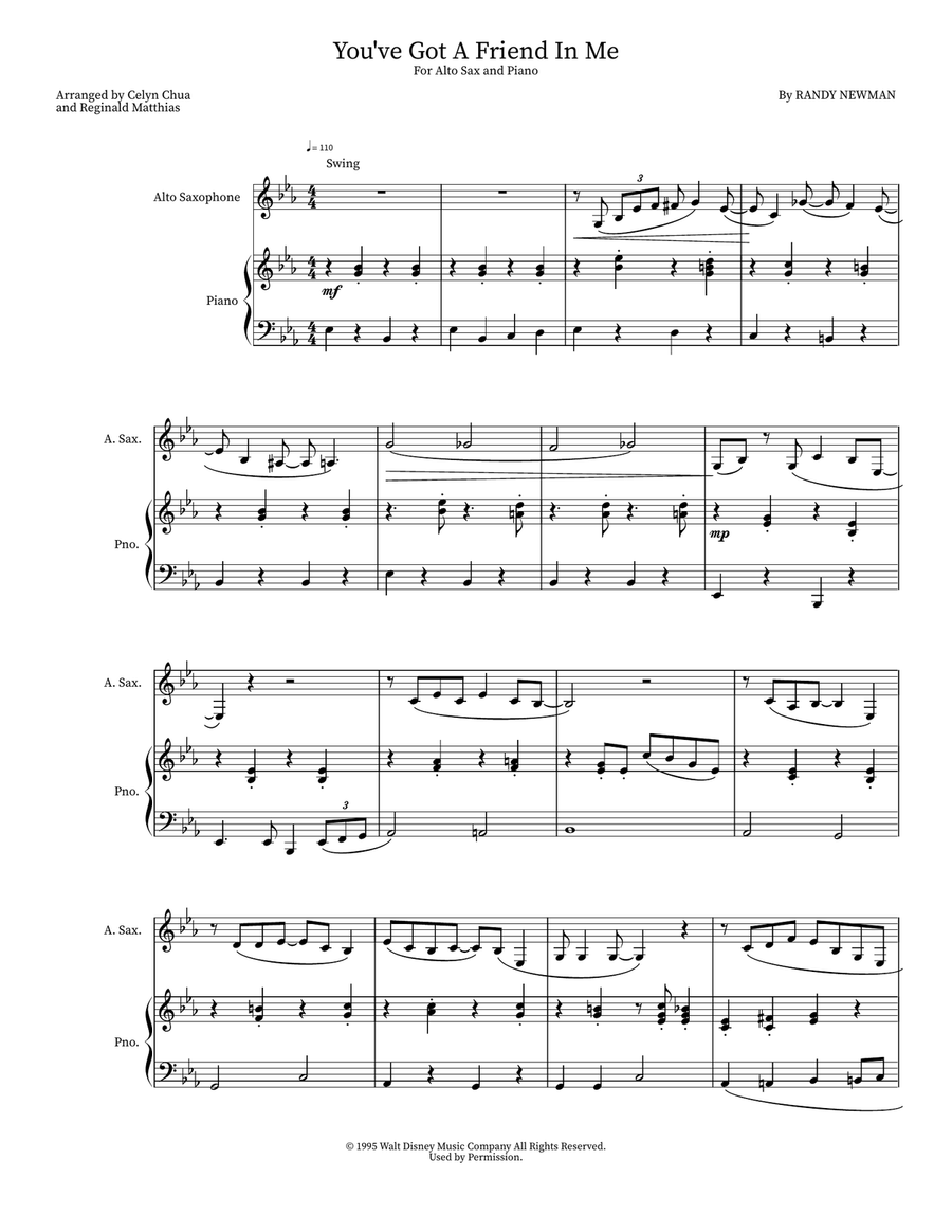 You've Got A Friend In Me Score and Parts scores gallery preview page 1