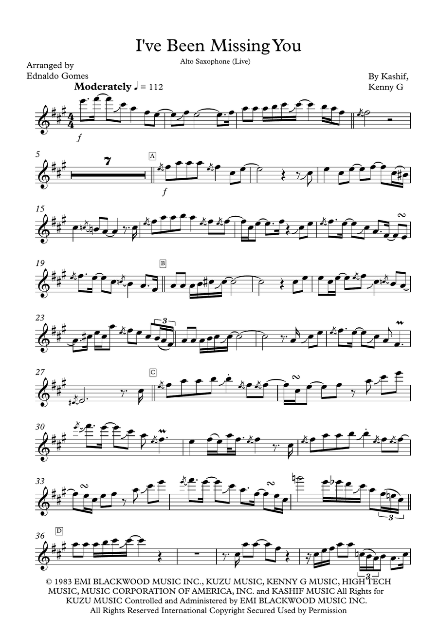 I've Been Missing You I've Been Missing You Alto Saxophone scores gallery preview page 1