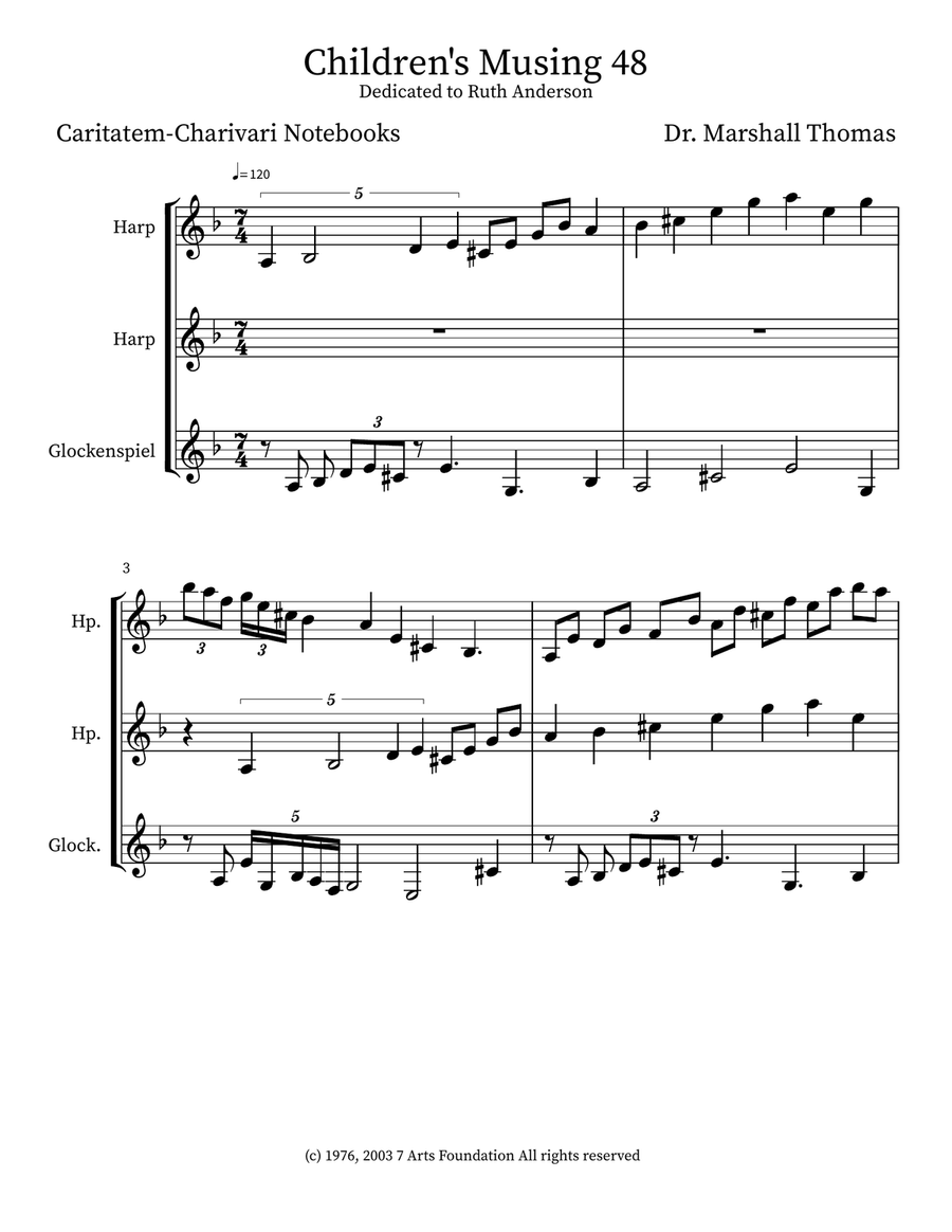 Children's Musing 48 Children's Musing 48 Small Ensemble scores gallery preview page 1