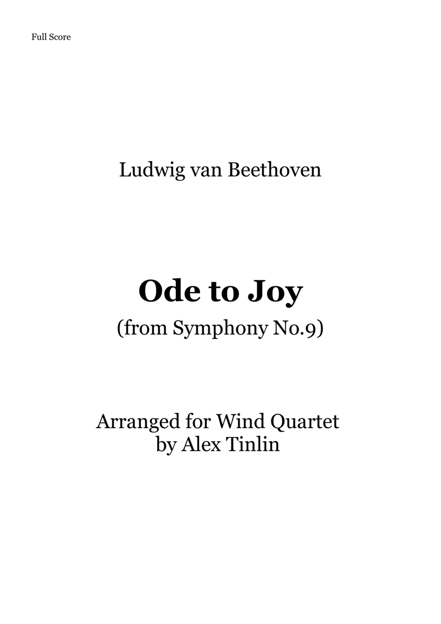 Ode to Joy Ode to Joy Woodwind Quartet scores gallery preview page 1