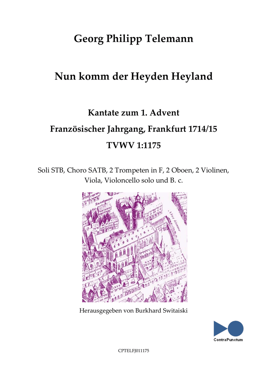 Nun komm der Heyden Heyland TVWV 1:1175 4-Part scores gallery preview page 1