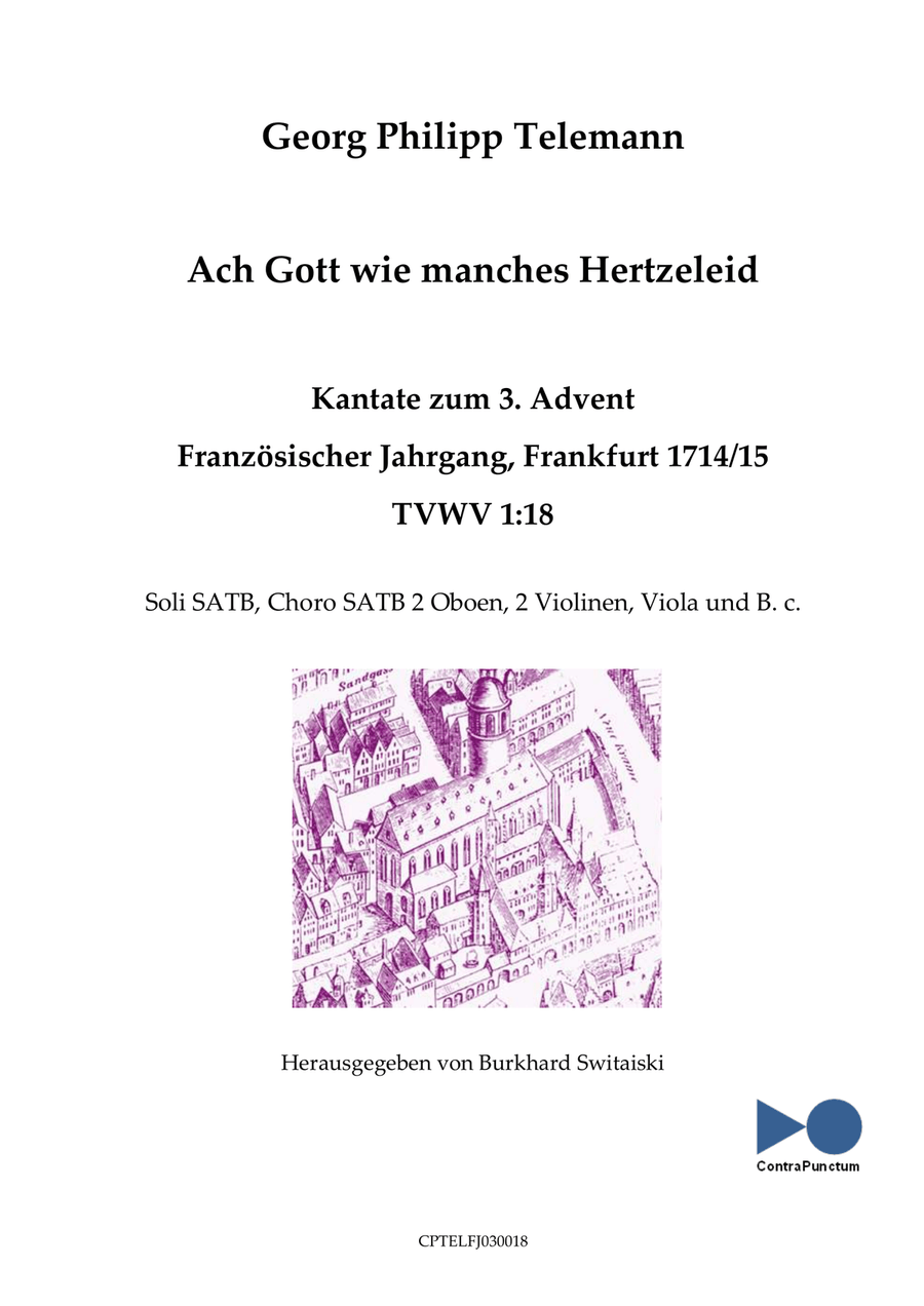 Ach Gott wie manches Hertzeleid TVWV 1:18 4-Part scores gallery preview page 1